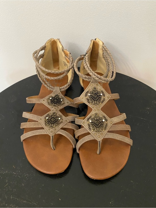 Jellypop Shoes - Jellypop Inza Boho Gladiator Sandals Size 8 Taupe Braided Festival Shoes